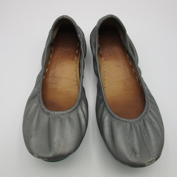 Tieks By Gavrieli Silver Metallic Pewter Classic Ballet Flats Womens 8 - Picture 6 of 9